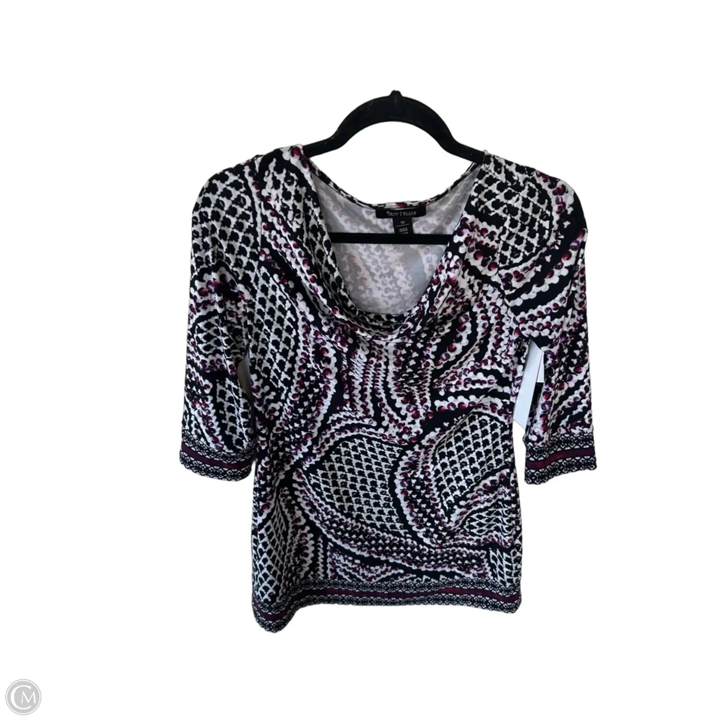 Tunic 3/4 Sleeve By White House Black Market In Black & White, Size: Xs