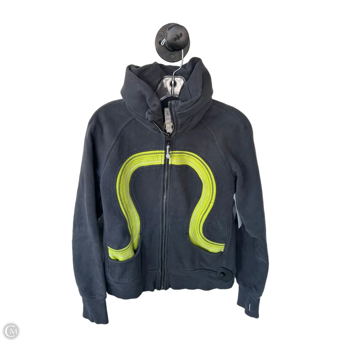 Athletic Sweatshirt Collar By Lululemon In Green & Grey, Size: M