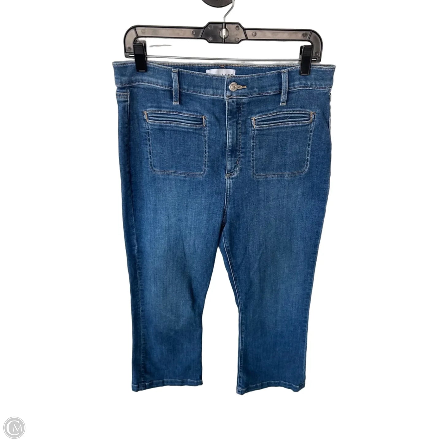 Jeans Cropped By Loft In Blue Denim, Size: 12