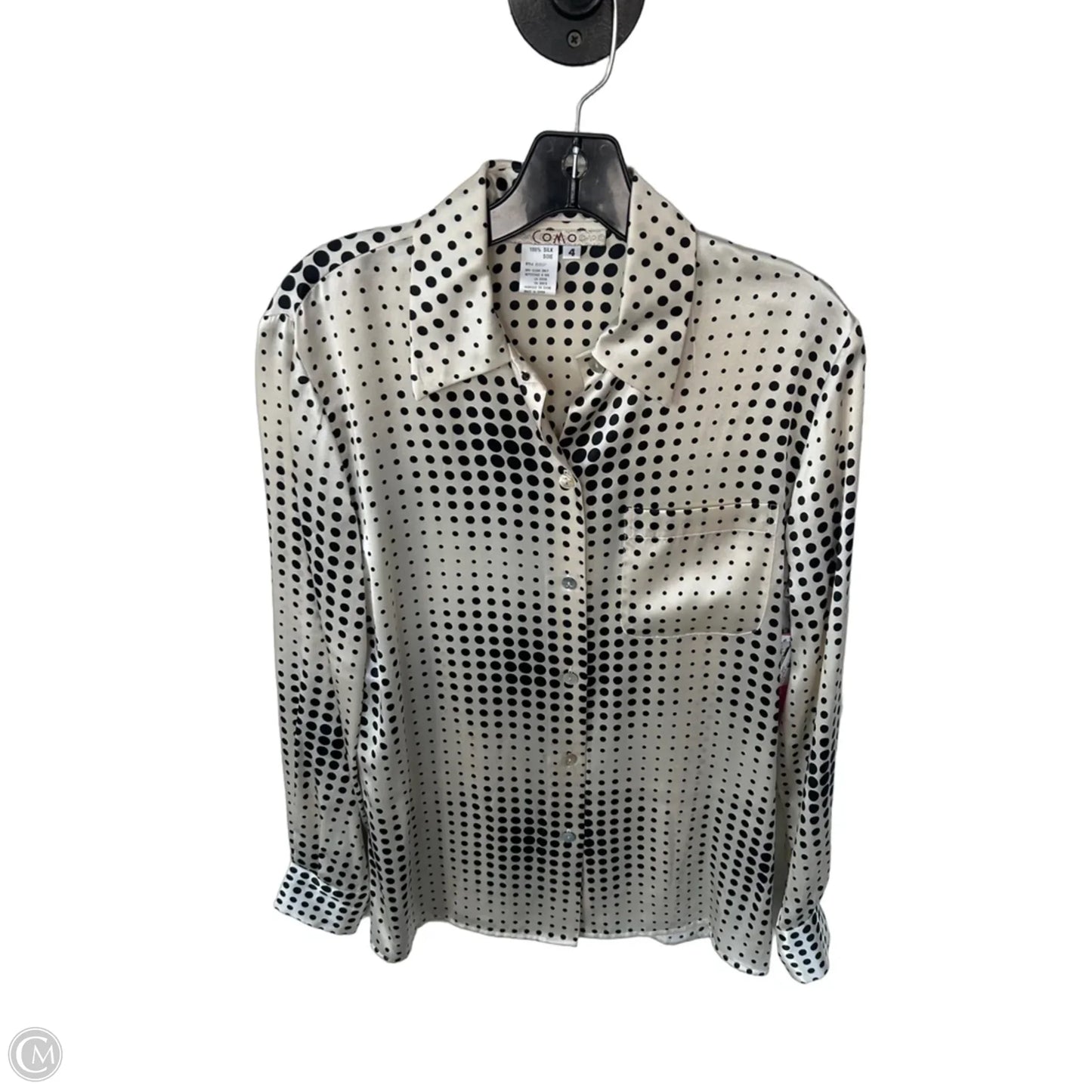 Top Long Sleeve By Clothes Mentor In Black & Cream, Size: S