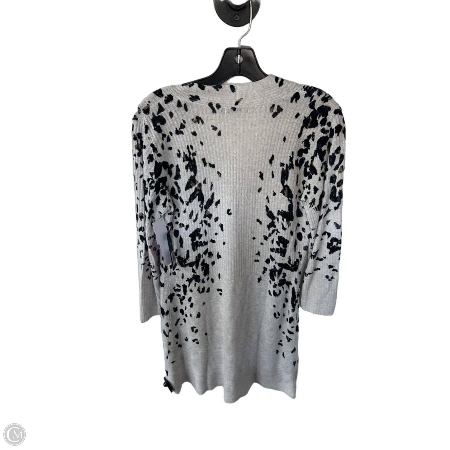 Sweater Cardigan By Nic + Zoe In Black & Grey, Size: S