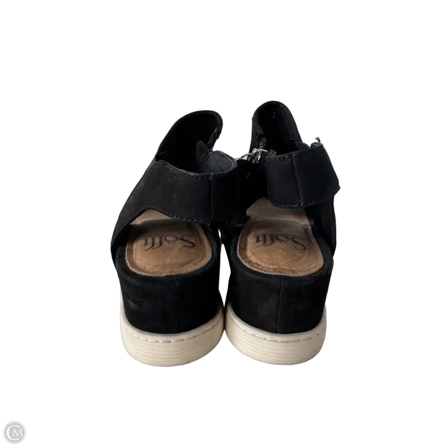 Sandals Heels Wedge By Sofft In Black, Size: 6.5