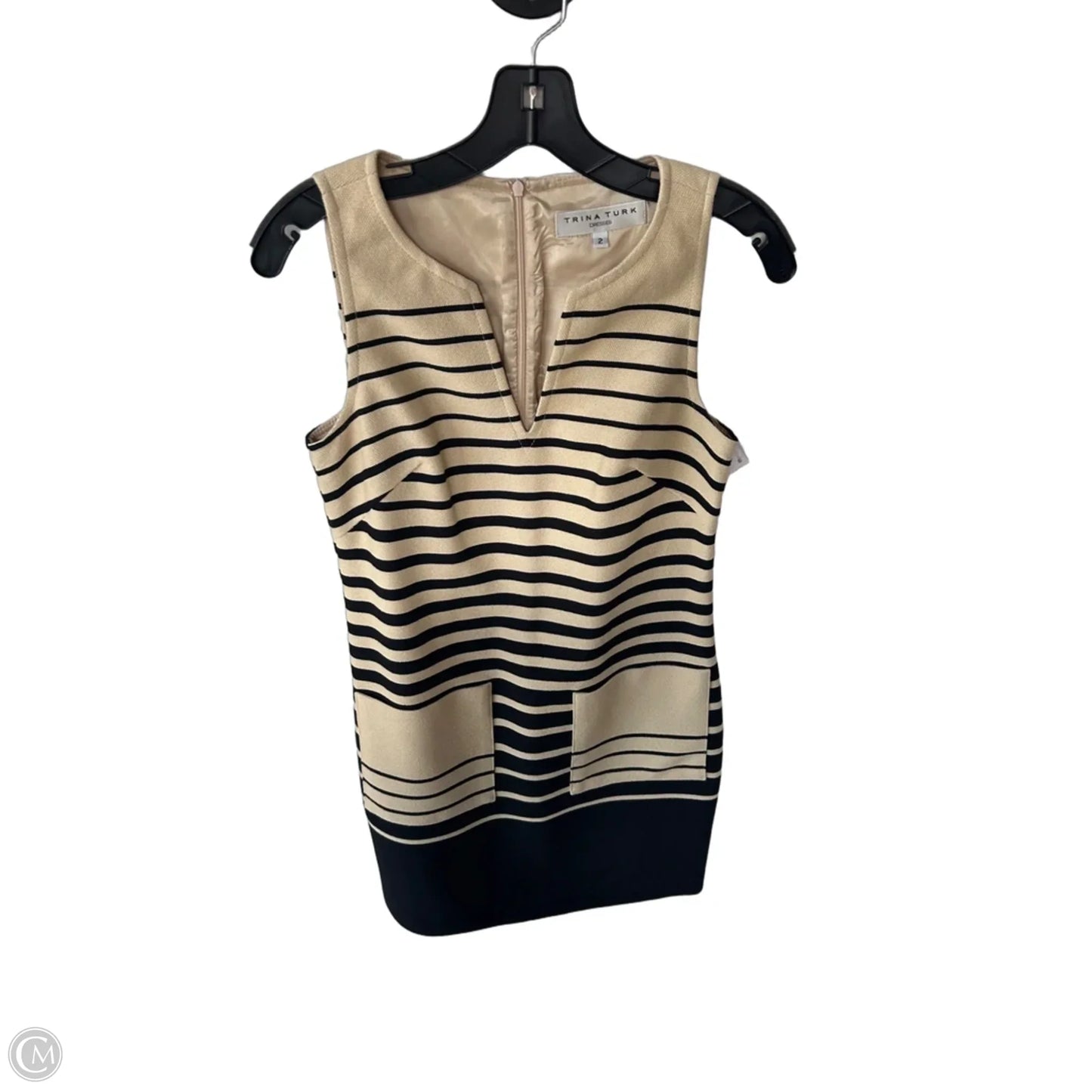 Dress Work By Trina Turk In Black & Tan, Size: Xs