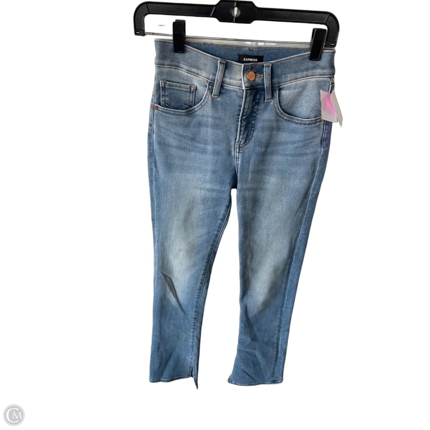 Jeans Flared By Express In Blue Denim, Size: 0