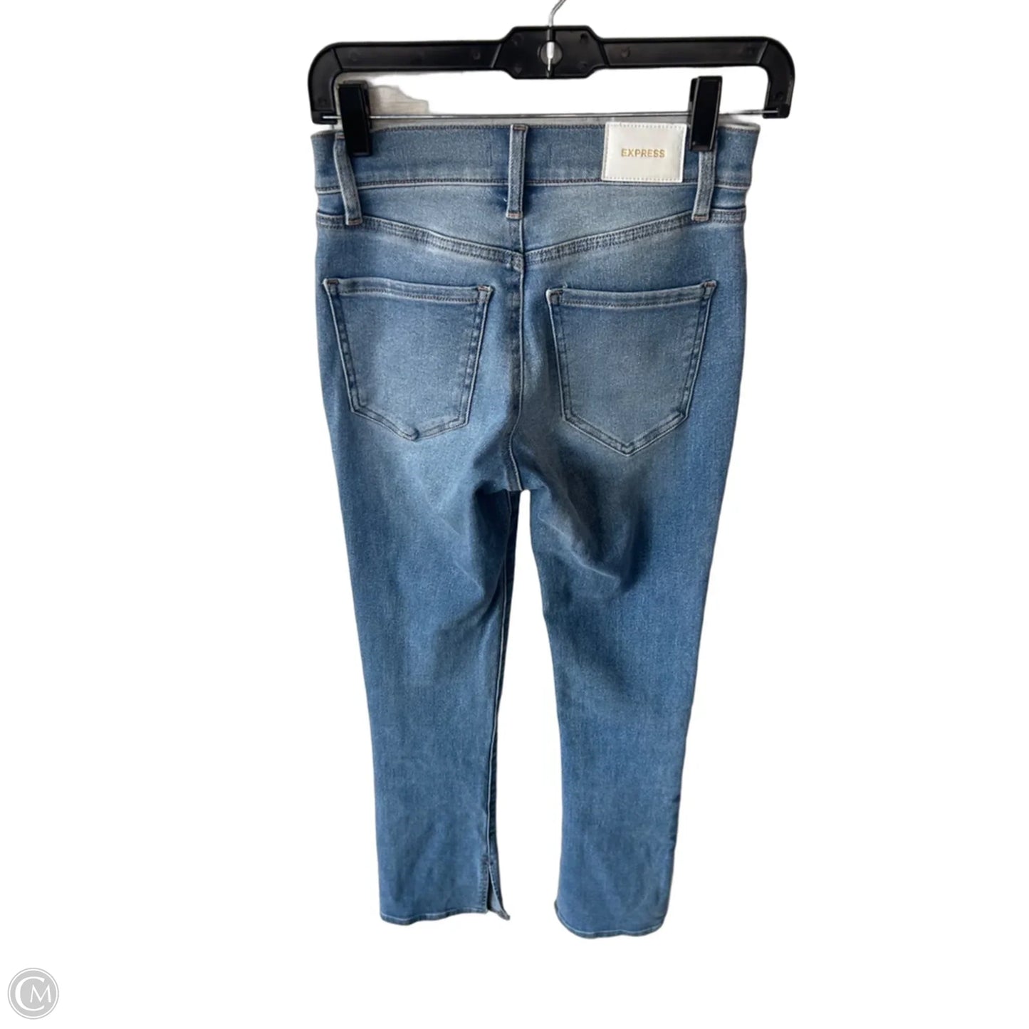 Jeans Flared By Express In Blue Denim, Size: 0
