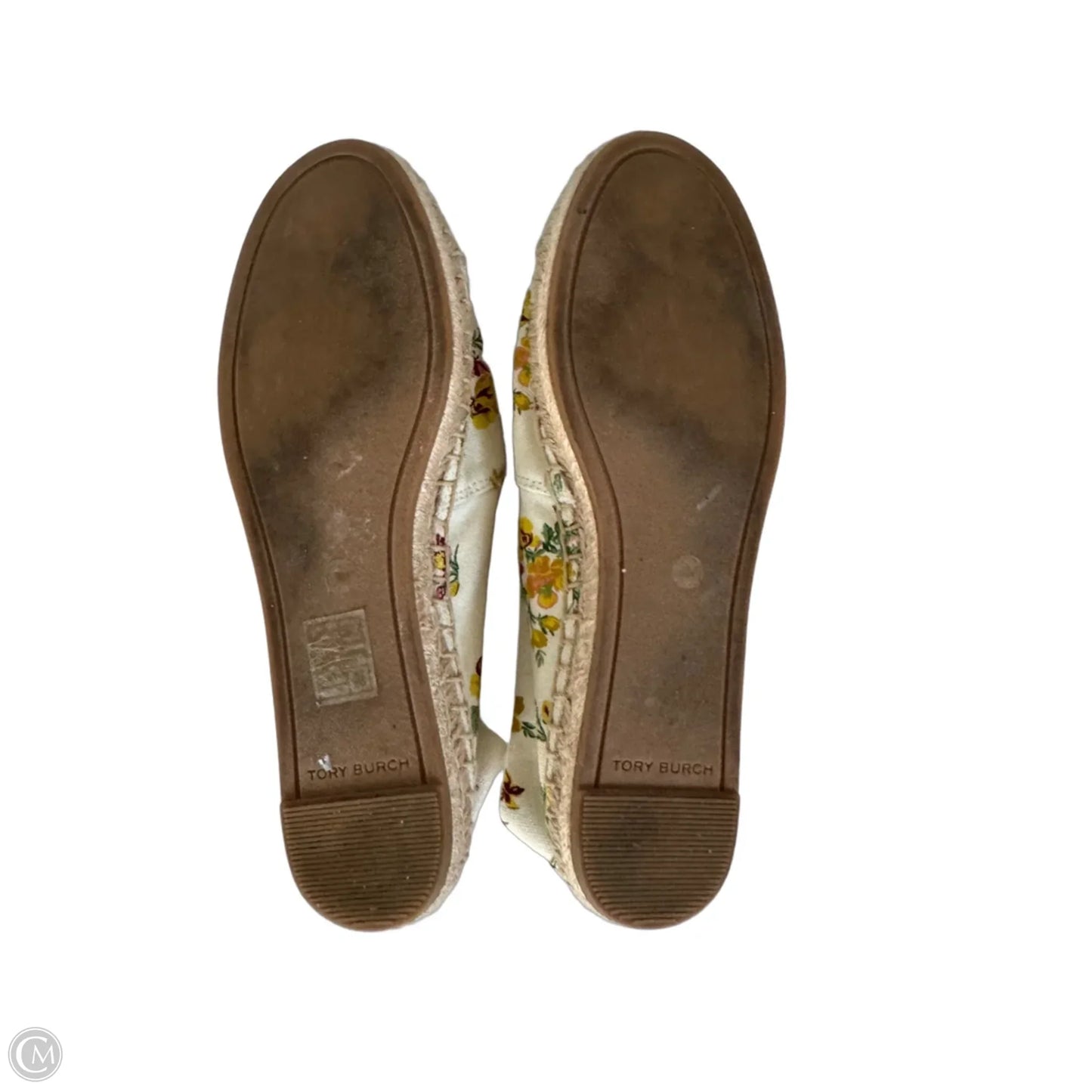 Shoes Designer By Tory Burch In Cream & Yellow, Size: 5