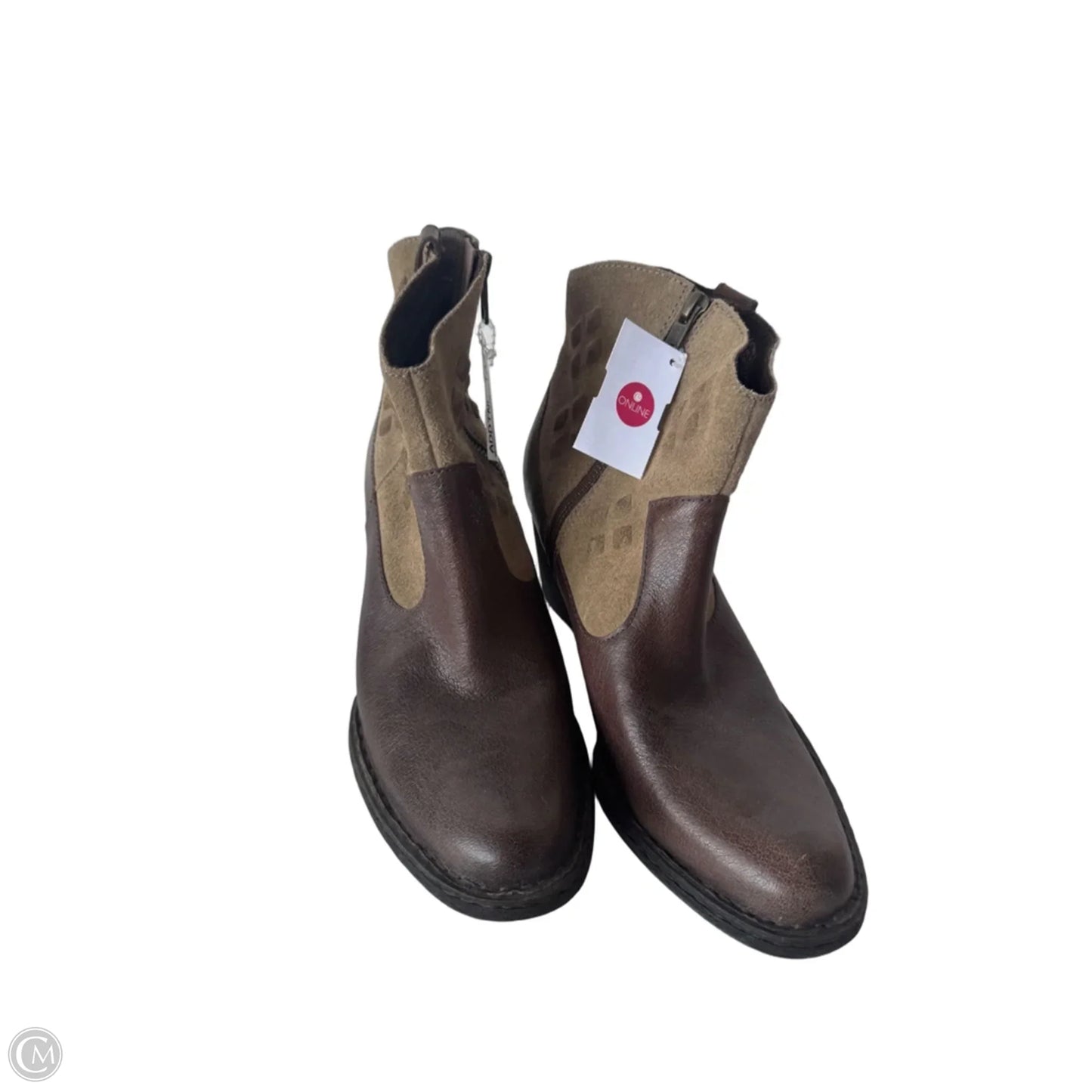 Boots Ankle Heels By Born In Brown & Tan, Size: 9.5
