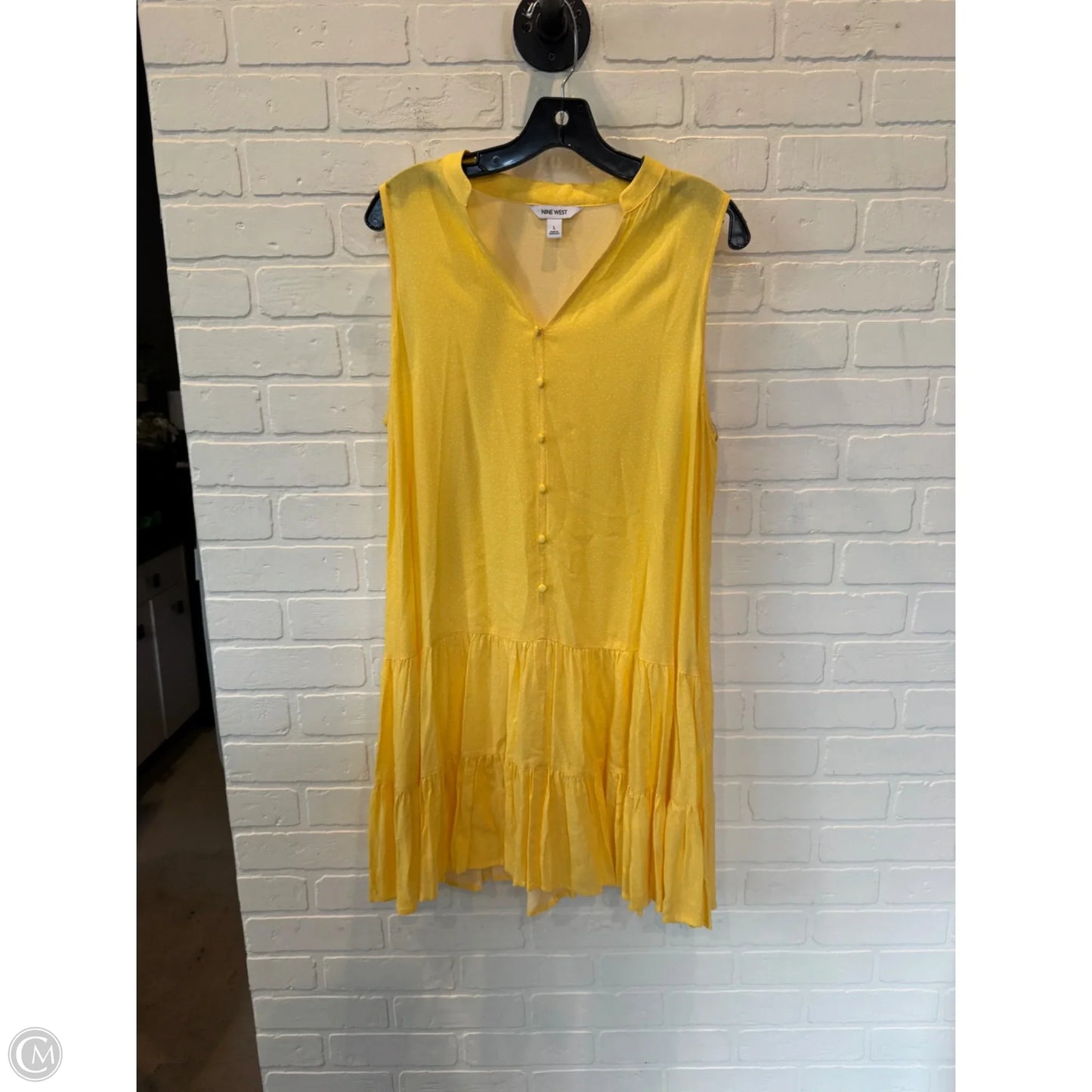 Dress Casual Short By Nine West In Yellow, Size: L