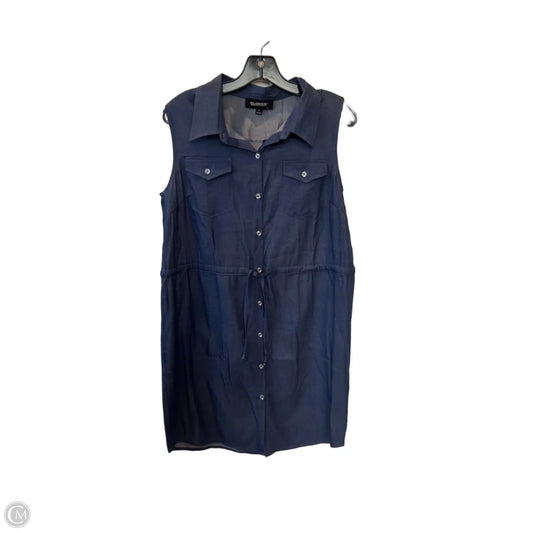 Dress Casual Short By Glamour In Blue Denim, Size: M