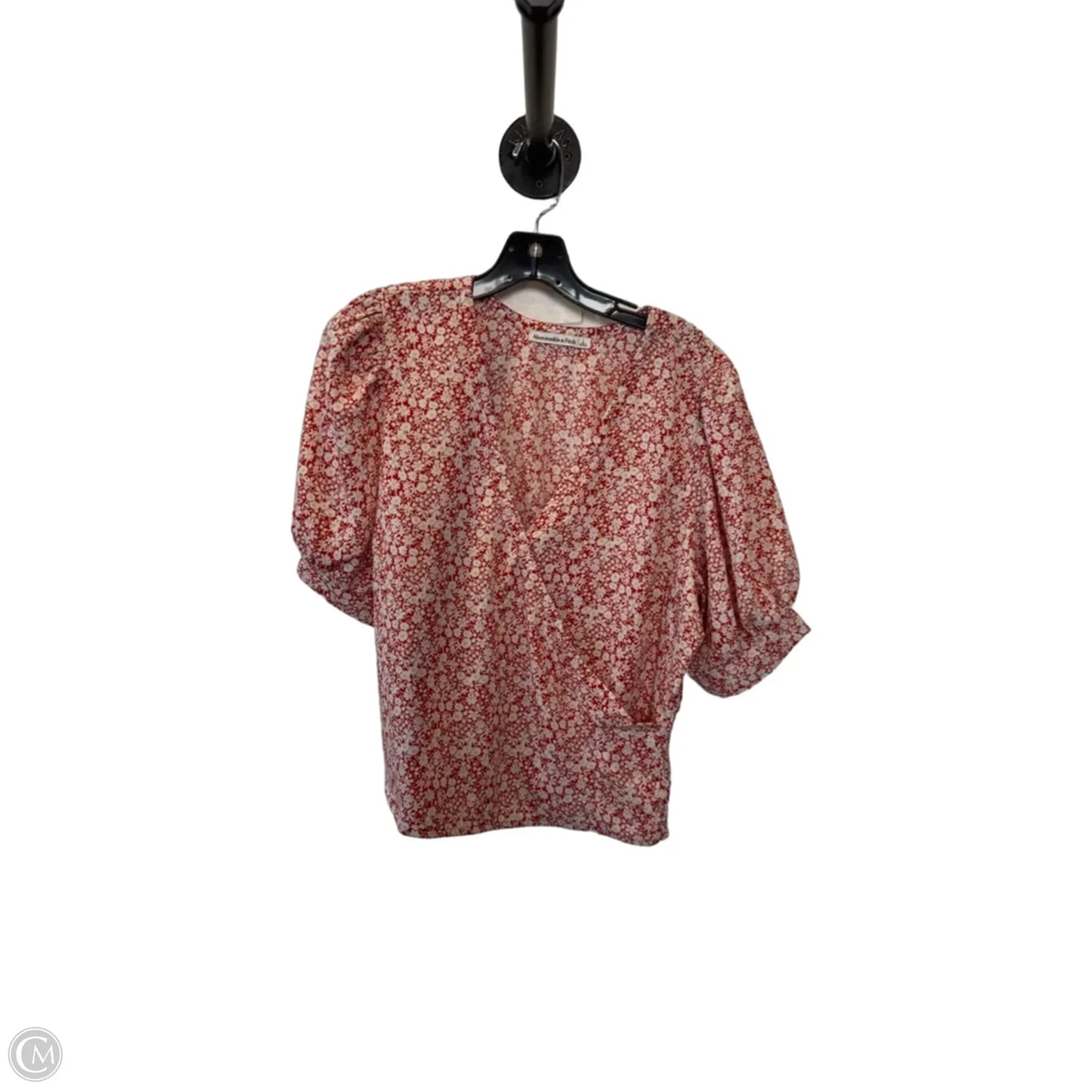 Top Short Sleeve By Abercrombie And Fitch In Red & White, Size: L