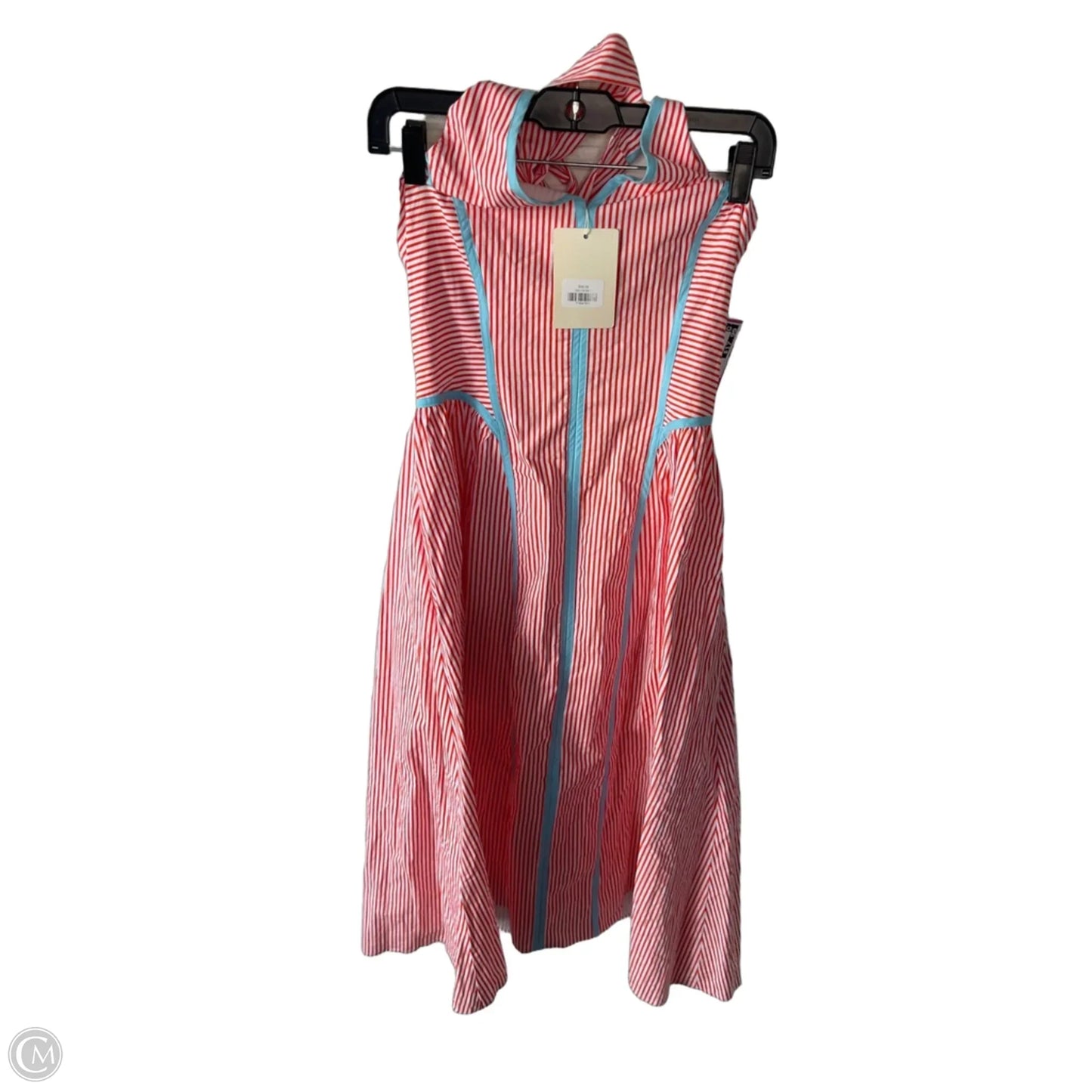 Dress Casual Midi By Entro In Orange & White, Size: S