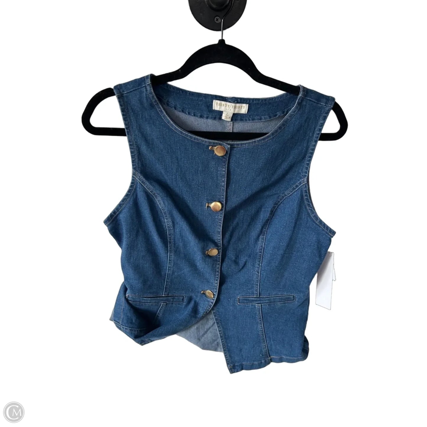 Vest Other By Clothes Mentor In Blue Denim, Size: L
