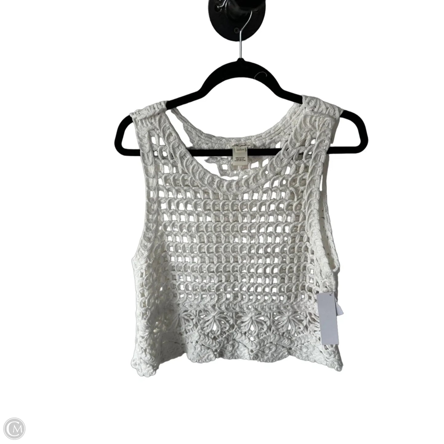 Vest Sweater By Ultra Pink In White, Size: L