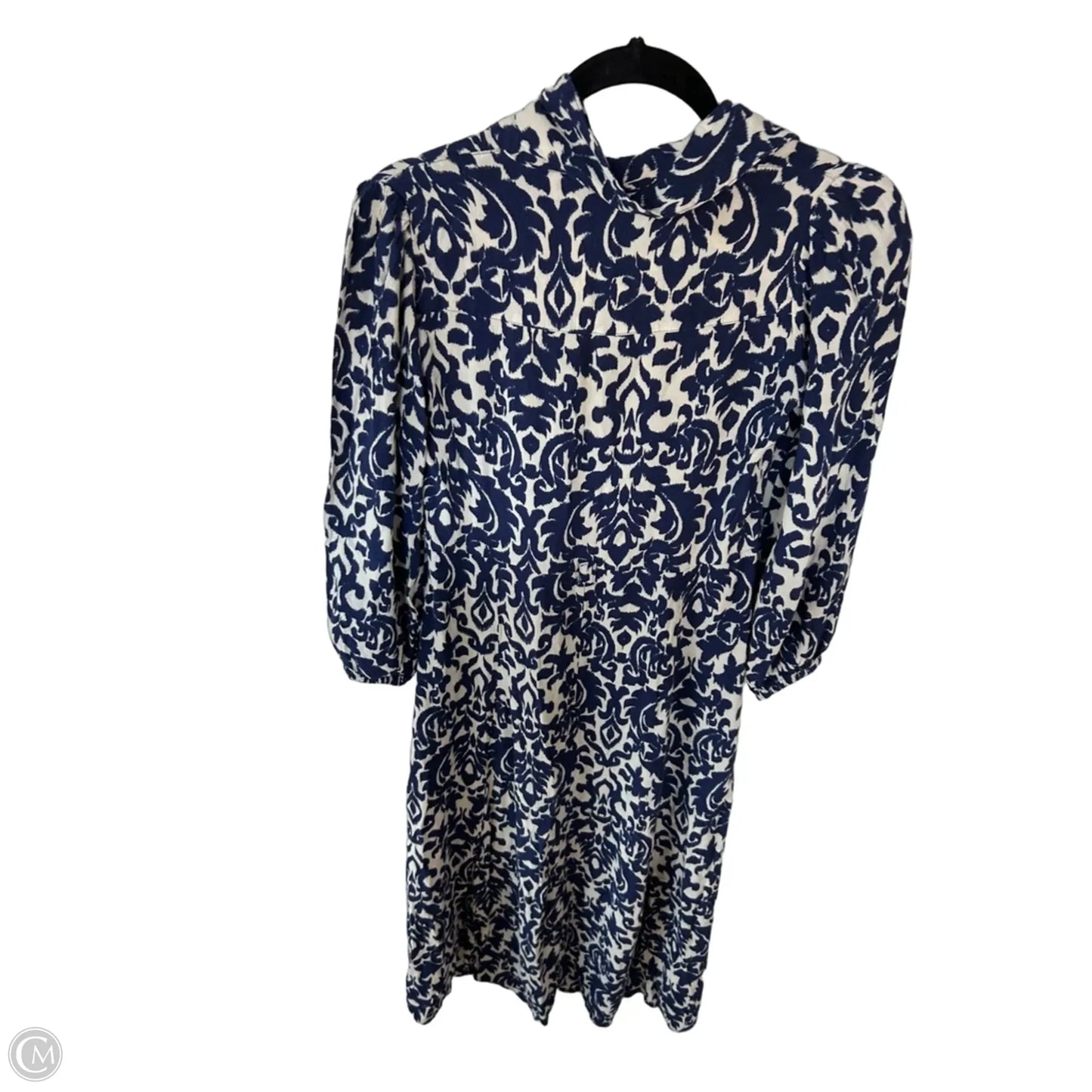 Dress Casual Midi By Zara In Blue & Cream, Size: Xs