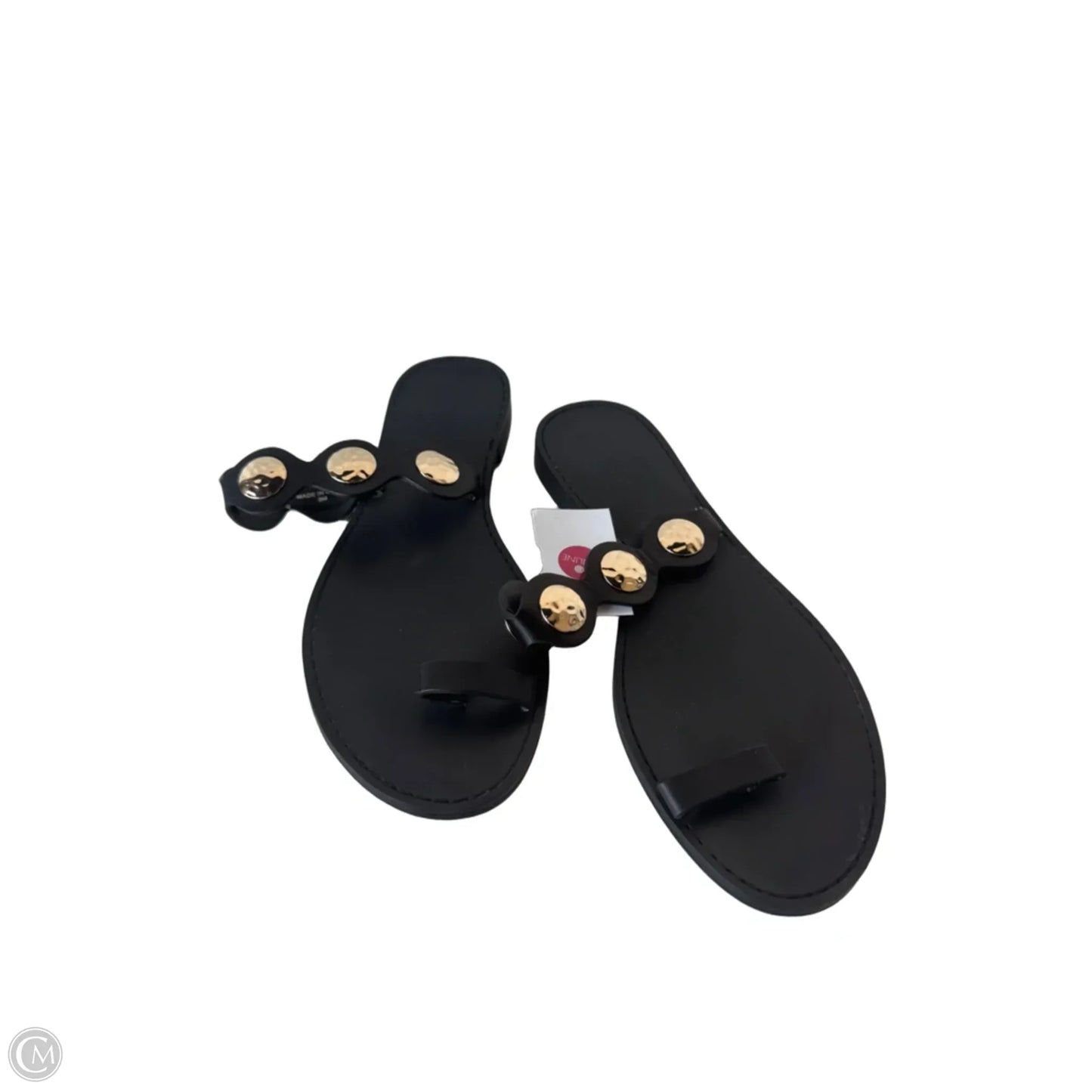 Sandals Flats By Banana Republic In Black & Gold, Size: 8
