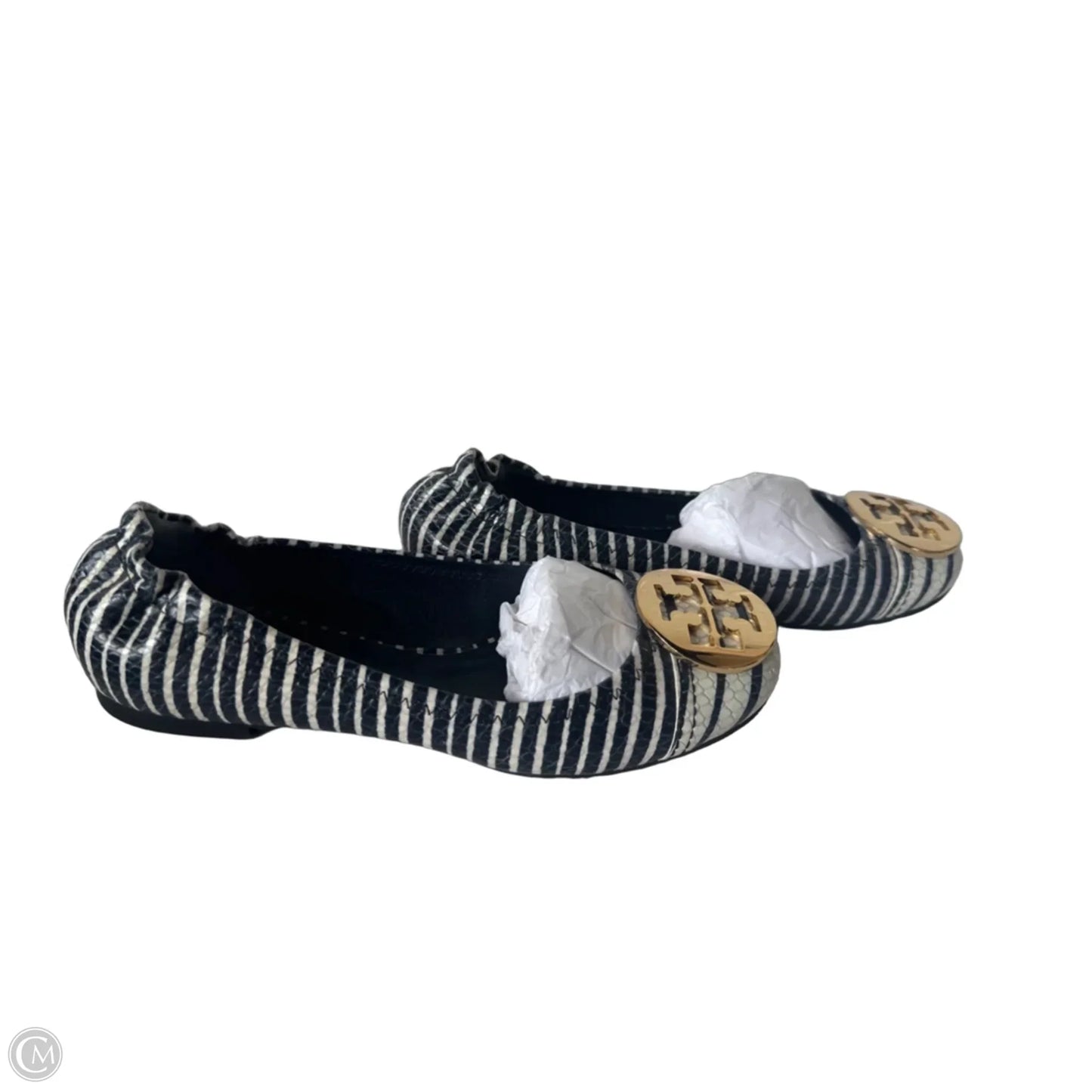 Shoes Designer By Tory Burch In Blue & White, Size: 5.5