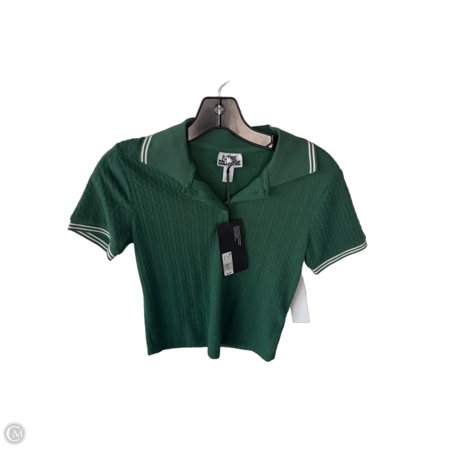Top Short Sleeve By Future Collective In Green & White, Size: Xs