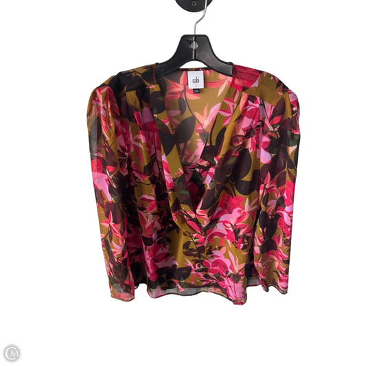 Top 2pc Long Sleeve By Cabi In Green & Pink, Size: L