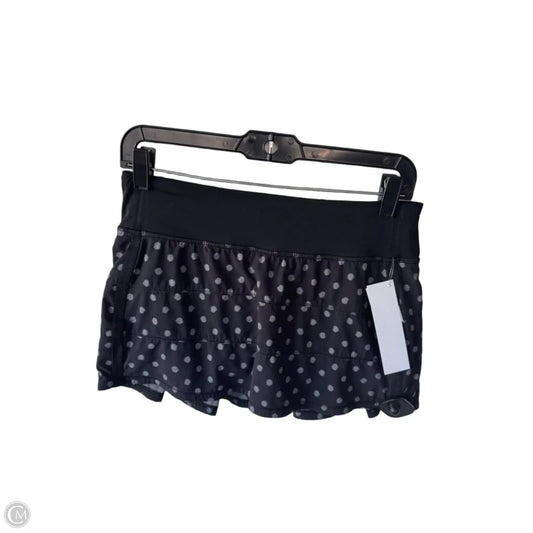 Athletic Skort By Lululemon In Black & Grey, Size: 6