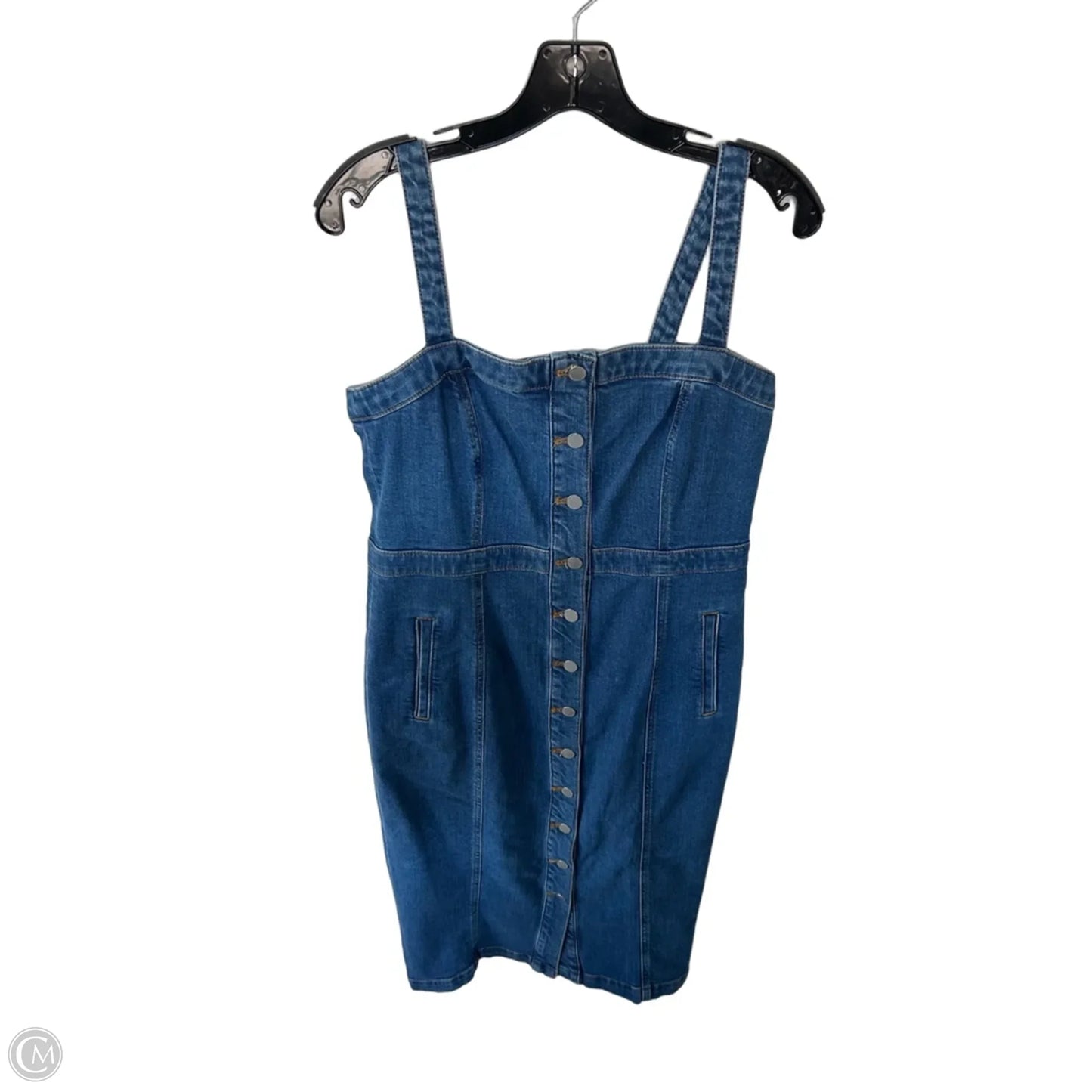 Dress Casual Midi By Ann Taylor In Blue Denim, Size: M