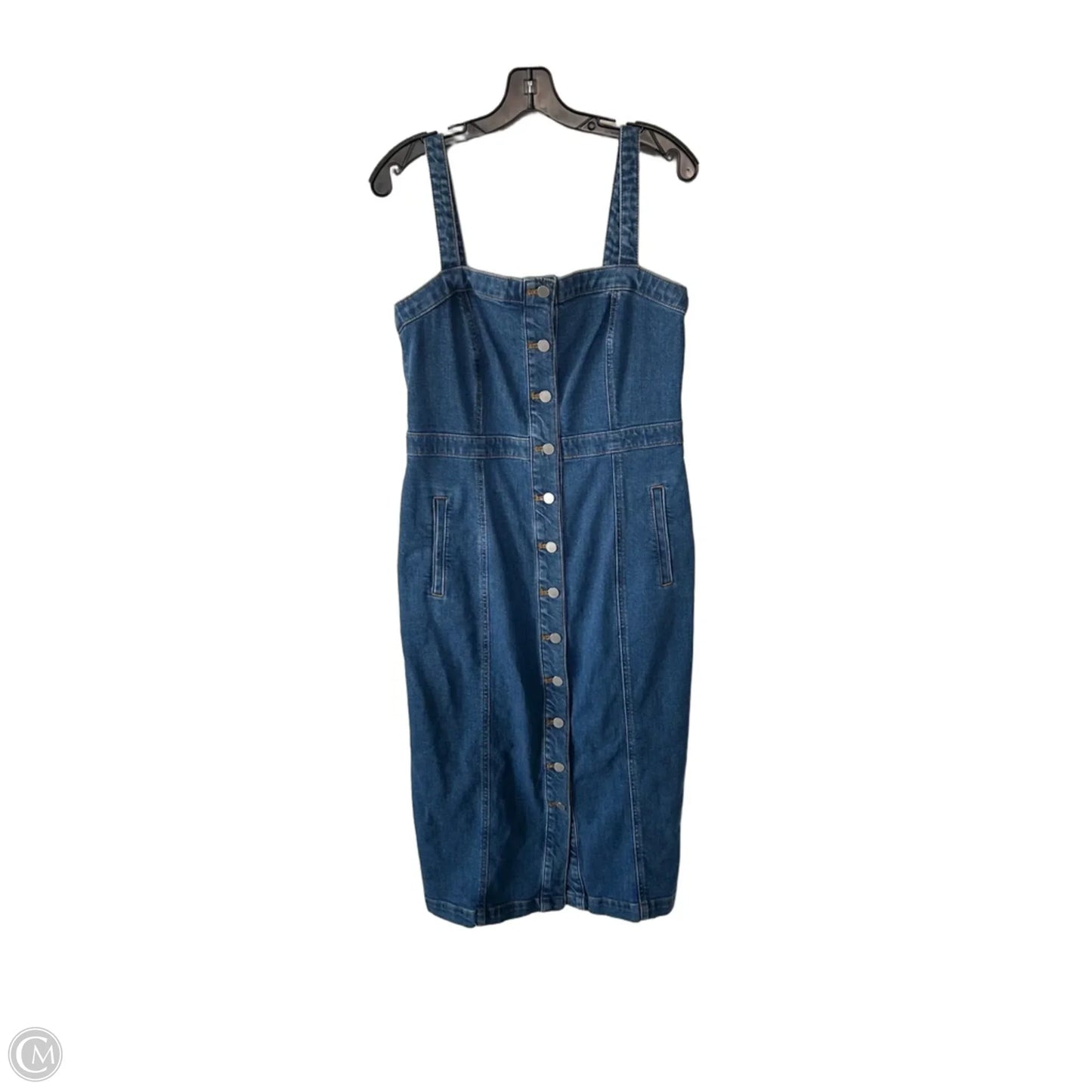 Dress Casual Midi By Ann Taylor In Blue Denim, Size: M