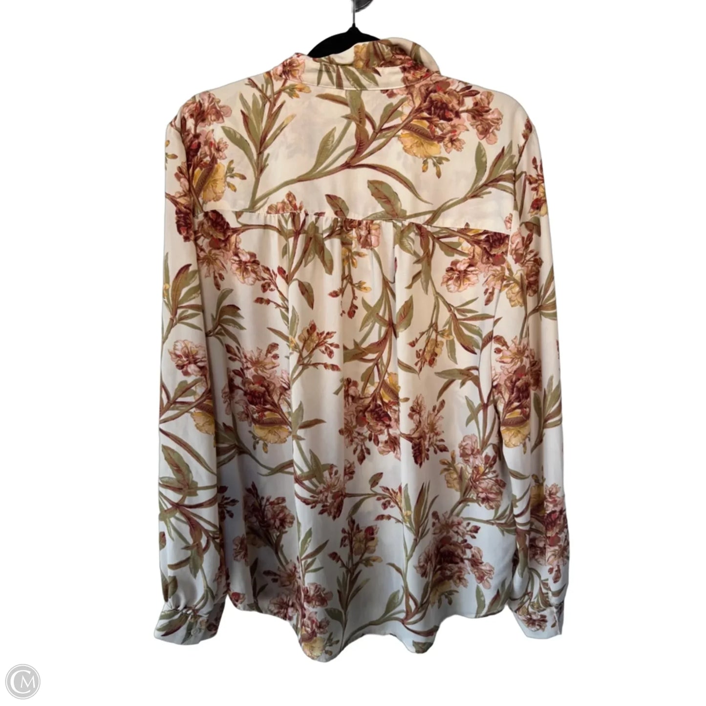Top Long Sleeve By H&m In Green & Tan, Size: L
