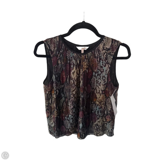 Top Sleeveless By Rebecca Taylor In Black & Tan, Size: S