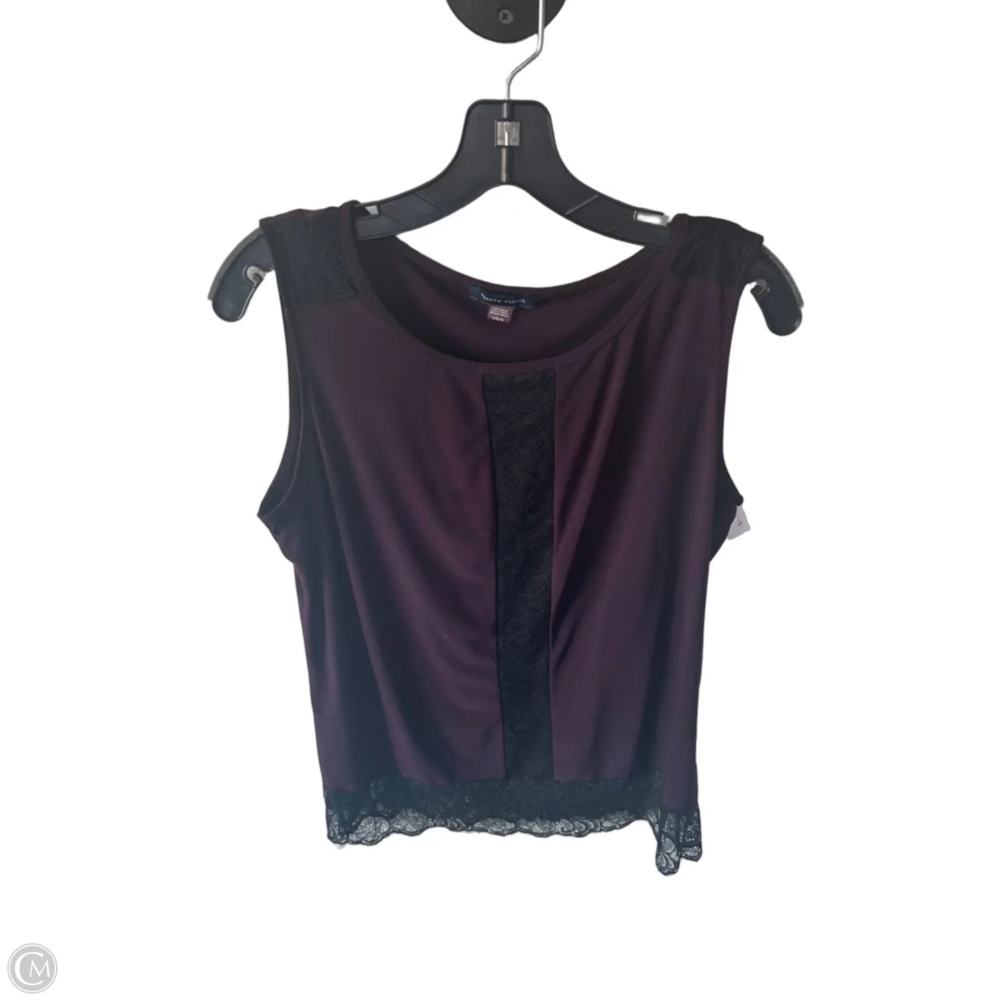 Top Sleeveless By Tommy Hilfiger In Black & Purple, Size: L