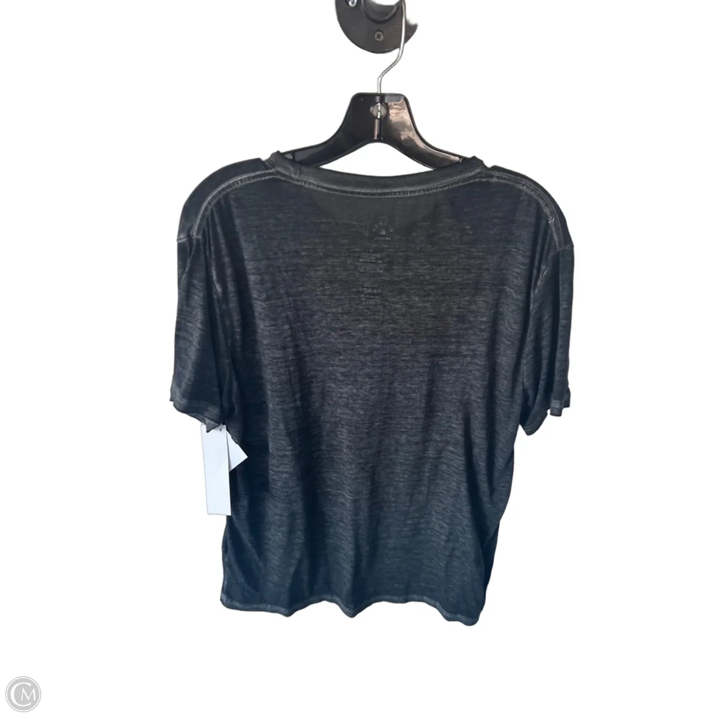 Top Short Sleeve By Lucky Brand In Black & Yellow, Size: M