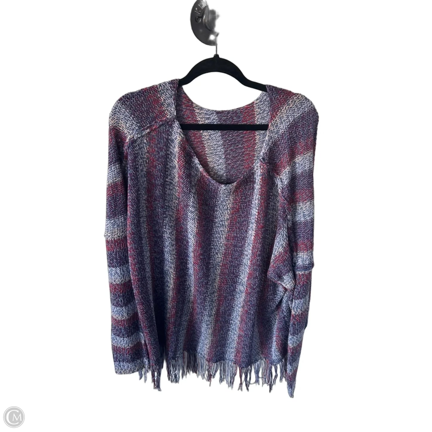 Sweater By Natural Life In Blue & Red, Size: L