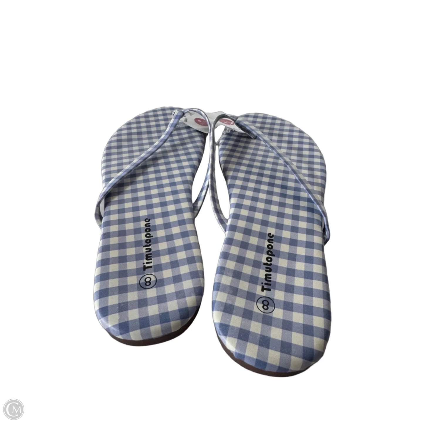 Sandals Flip Flops By Clothes Mentor In Blue & White, Size: 8
