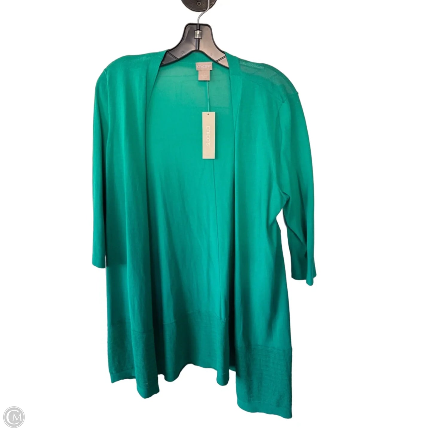 Sweater Cardigan By Chicos In Green, Size: M