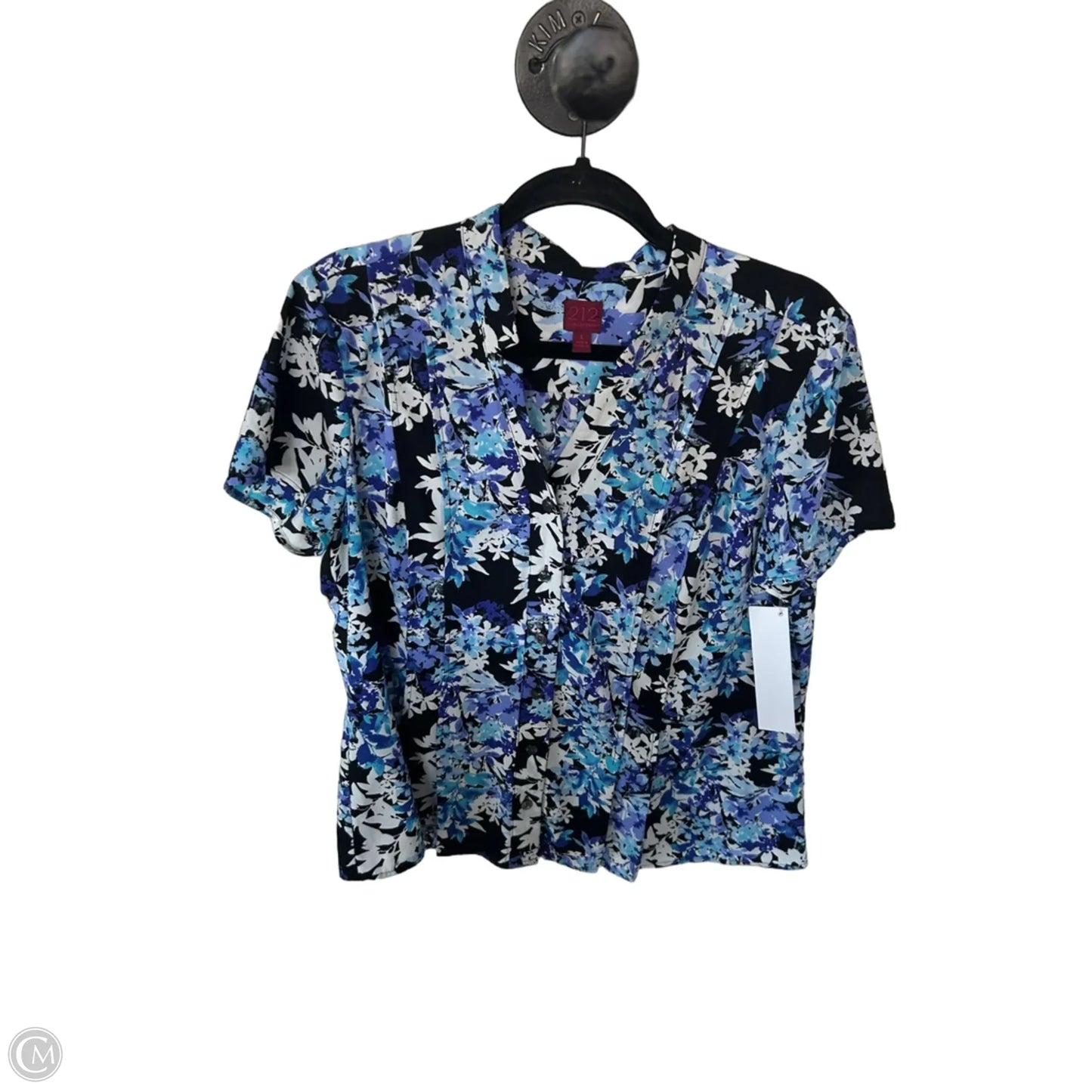 Top Short Sleeve By 212 Collection In Black & Blue, Size: L