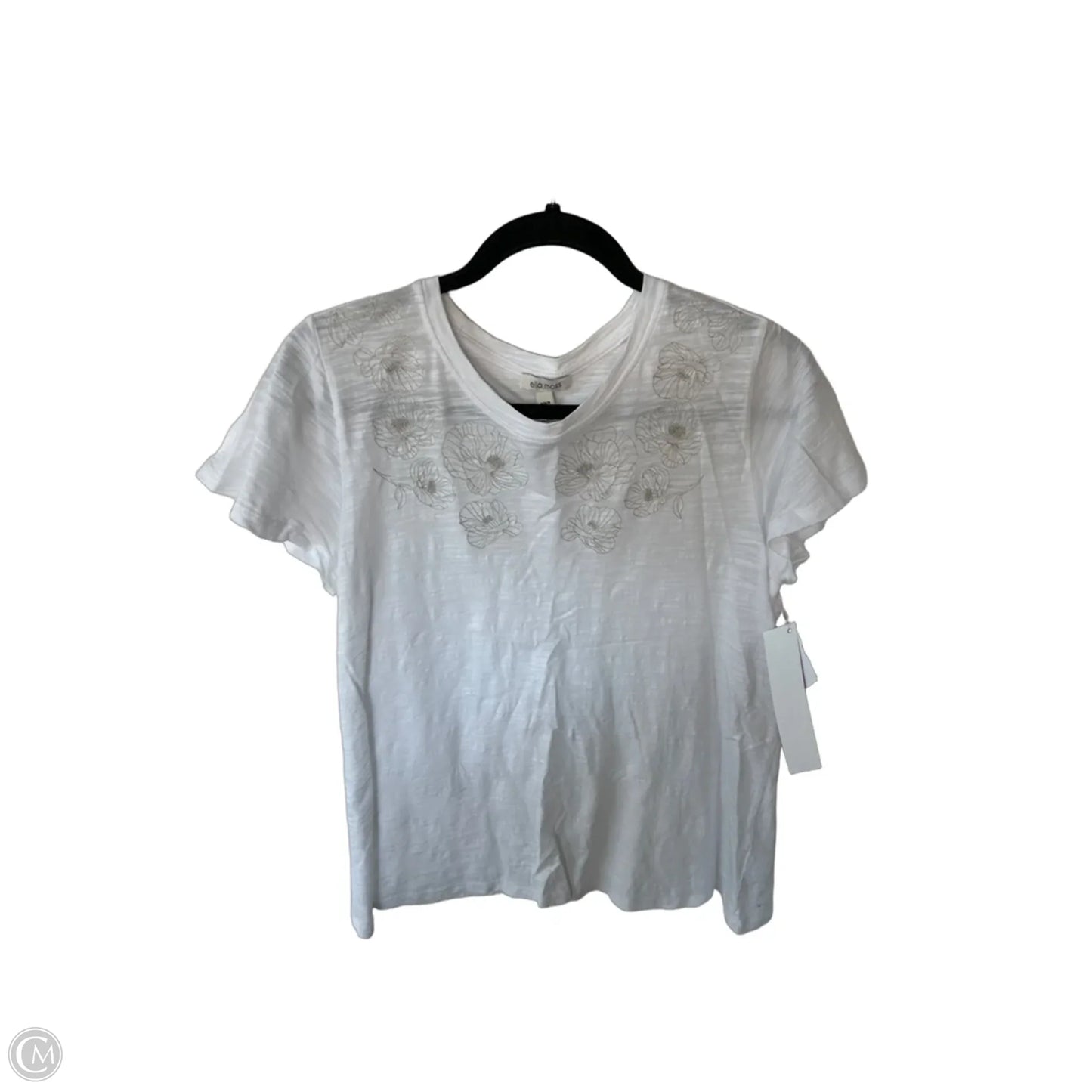 Top Short Sleeve By Ella Moss In White, Size: M