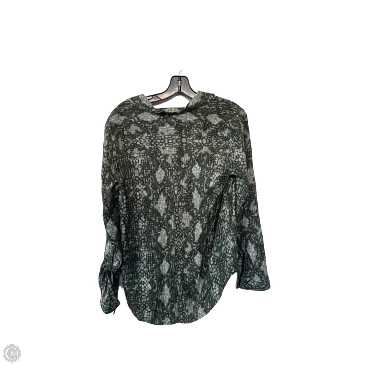 Top Long Sleeve By Calvin Klein In Green, Size: L