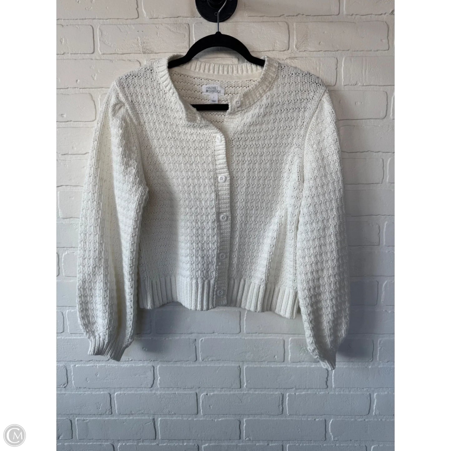 Sweater Cardigan By Market & Spruce In White, Size: L
