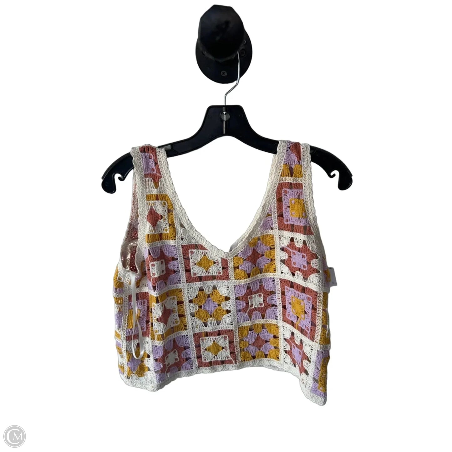 Vest Sweater By Rebellion In Purple & Yellow, Size: S