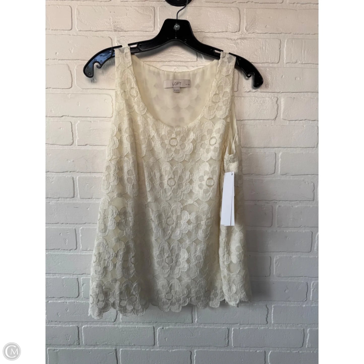 Top Sleeveless By Loft In Cream, Size: Mp