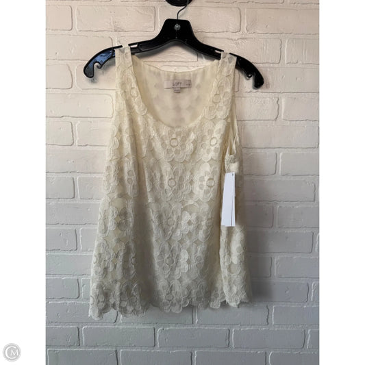 Top Sleeveless By Loft In Cream, Size: Mp