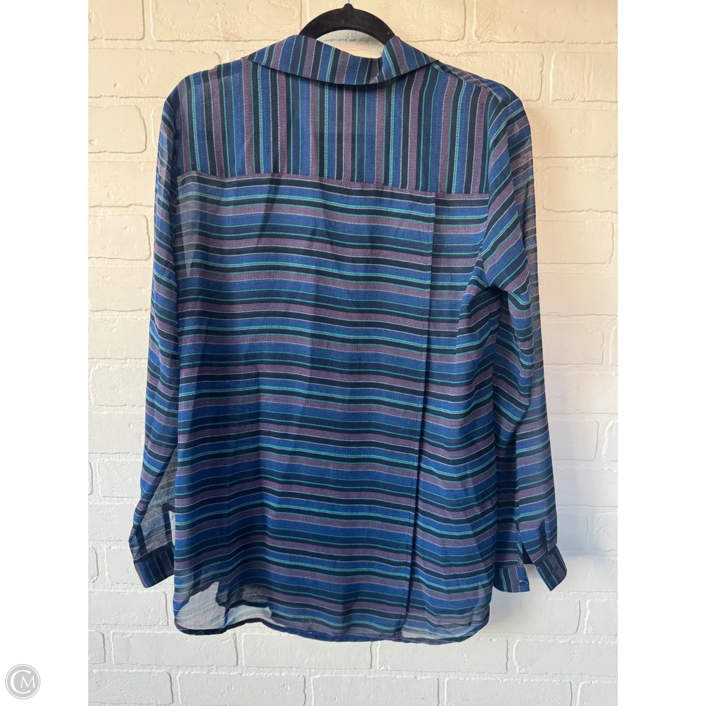 Top Long Sleeve By Cabi In Blue & Purple, Size: M