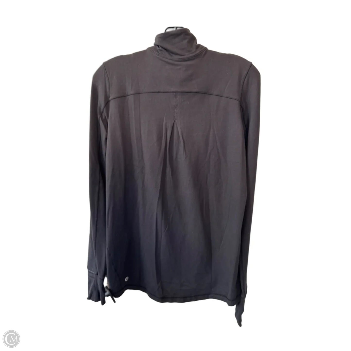 Athletic Top Long Sleeve Collar By Lululemon In Black, Size: M