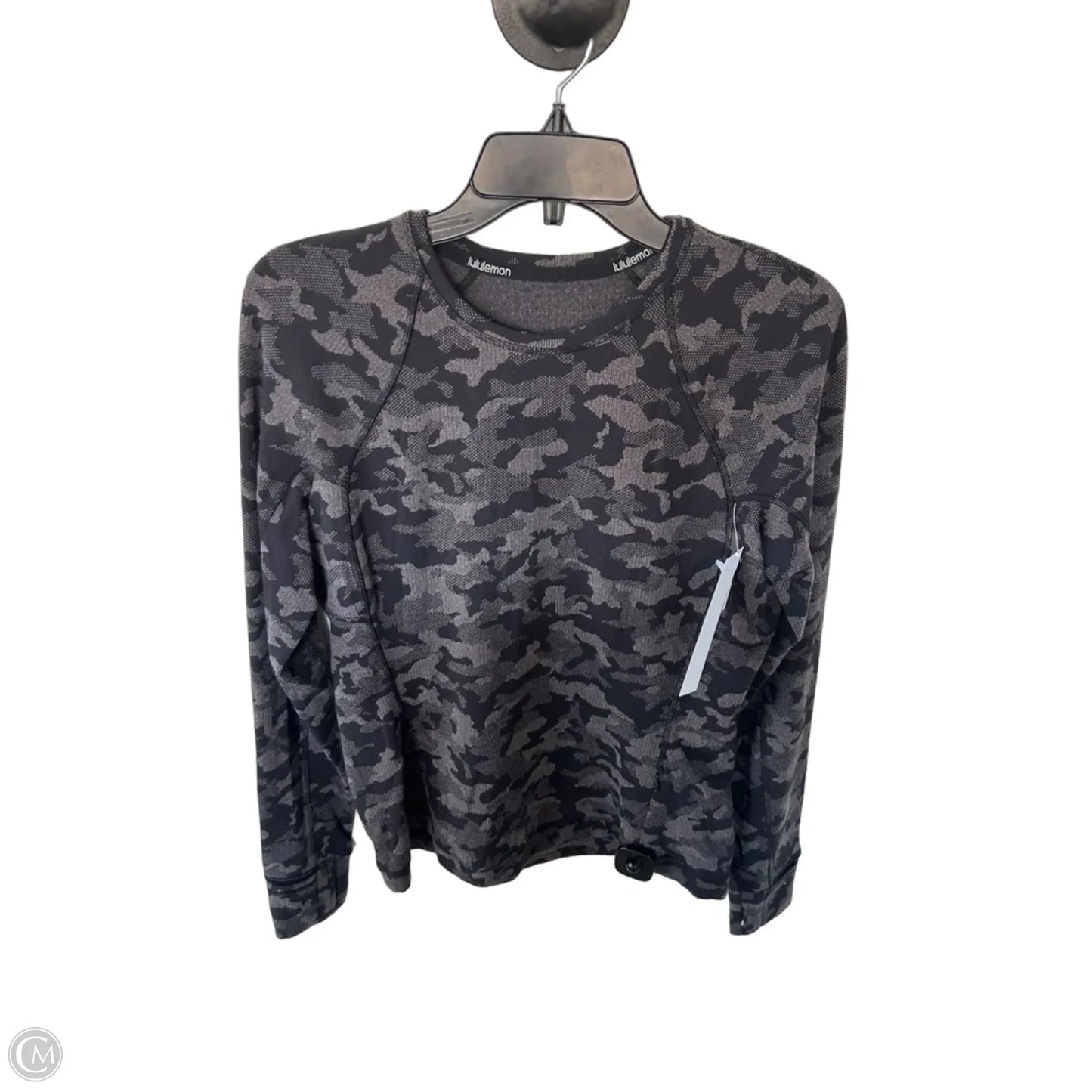 Athletic Sweatshirt Crewneck By Lululemon In Black & Grey, Size: M