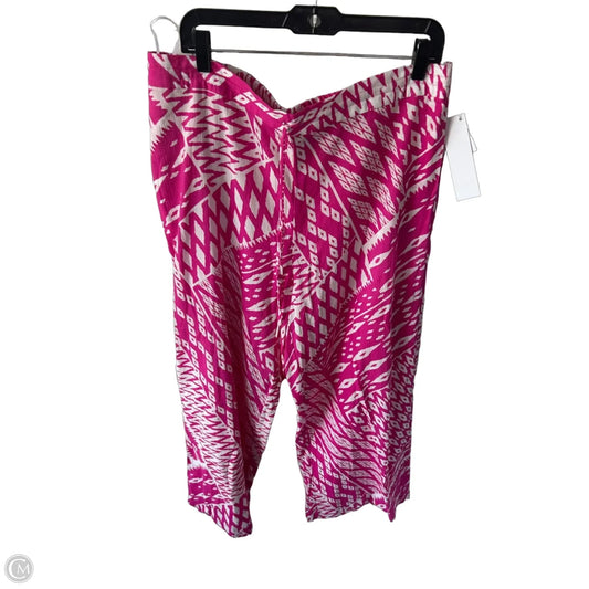 Pants Linen By Natori In Pink & White, Size: Xl