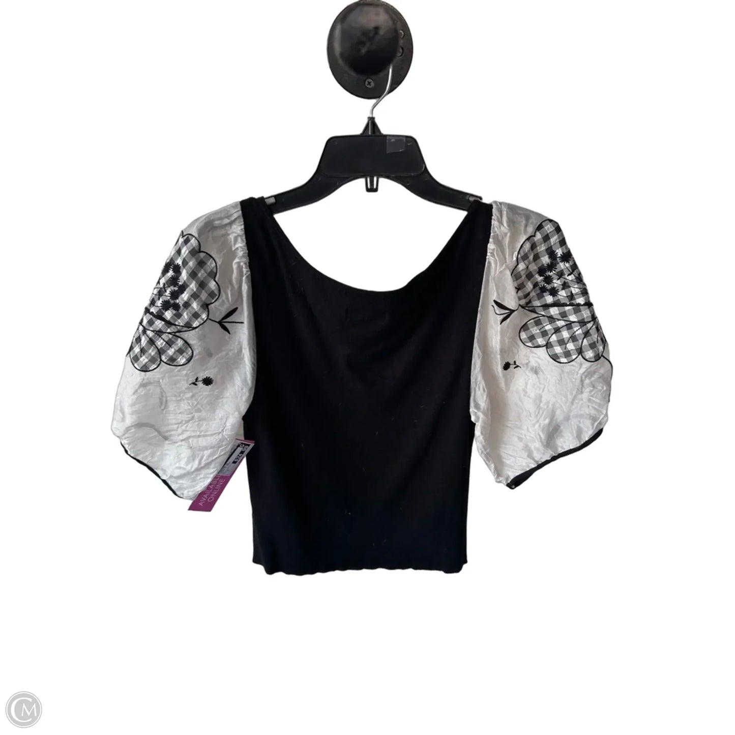Sweater Short Sleeve By Maeve In Black & Cream, Size: S