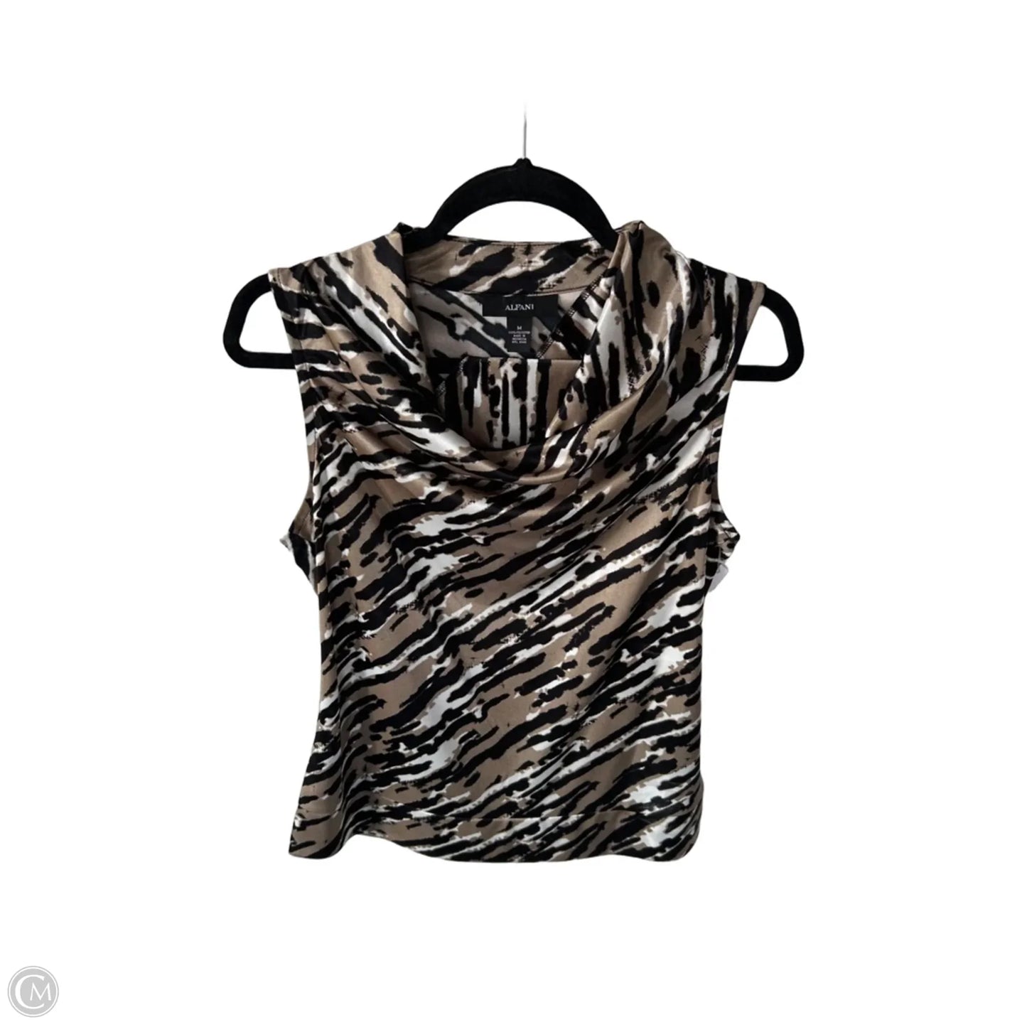 Top Sleeveless By Alfani In Black & Tan, Size: M