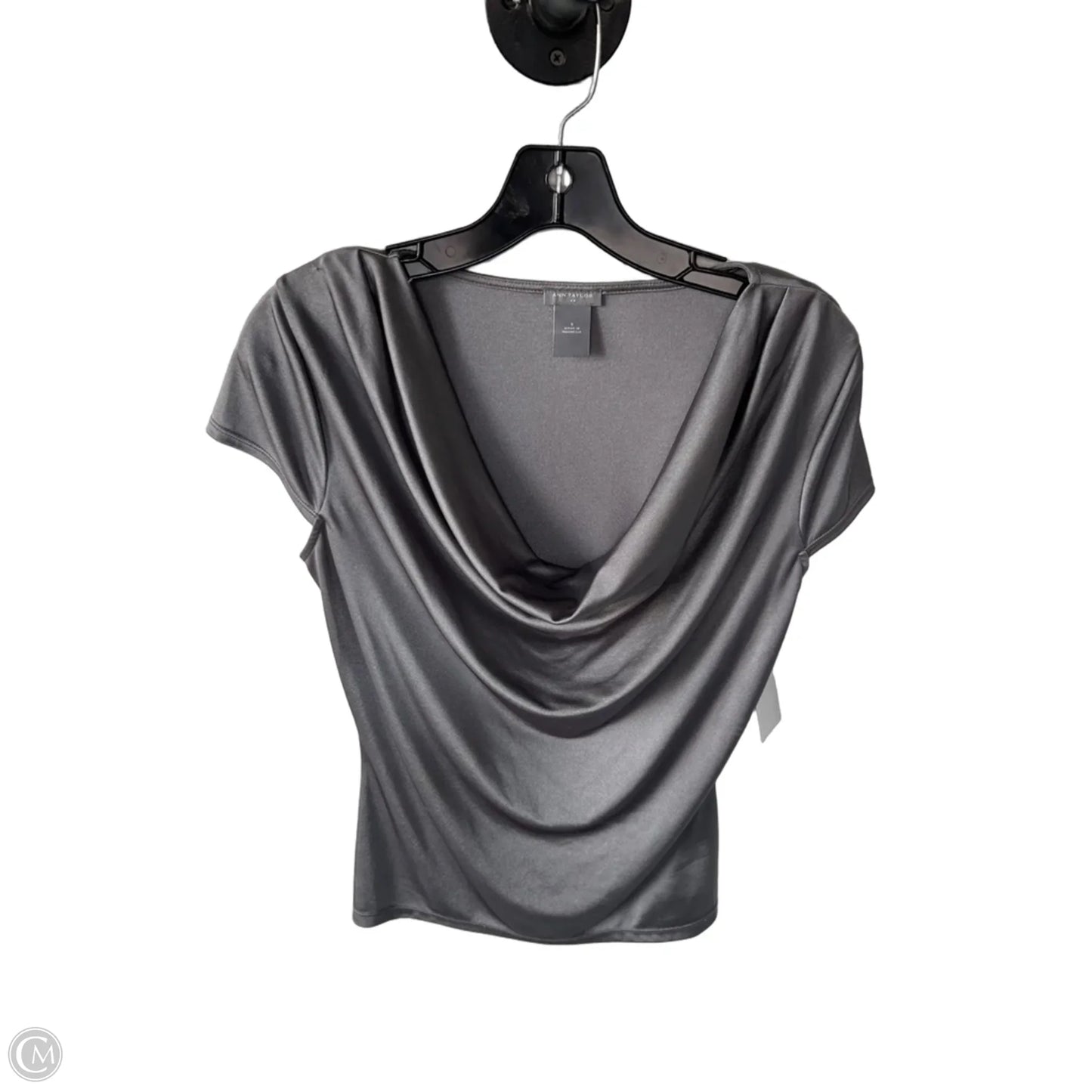 Top Short Sleeve By Ann Taylor In Grey, Size: S