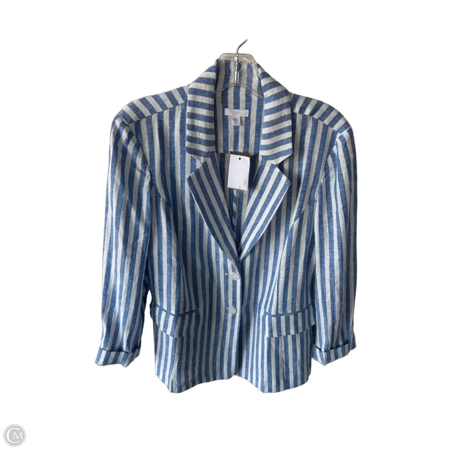 Blazer By J. Jill In Blue & White, Size: Mp