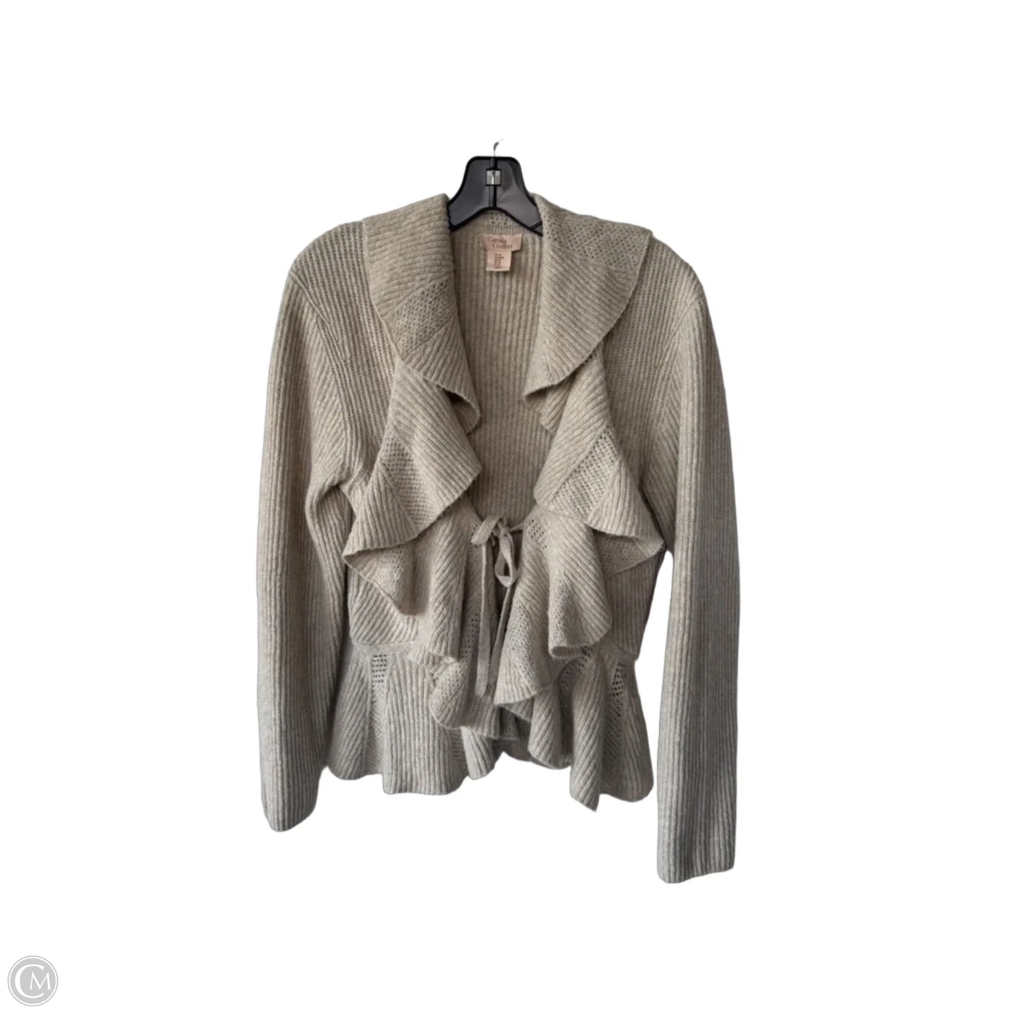 Sweater Cardigan By Clothes Mentor In Tan, Size: M