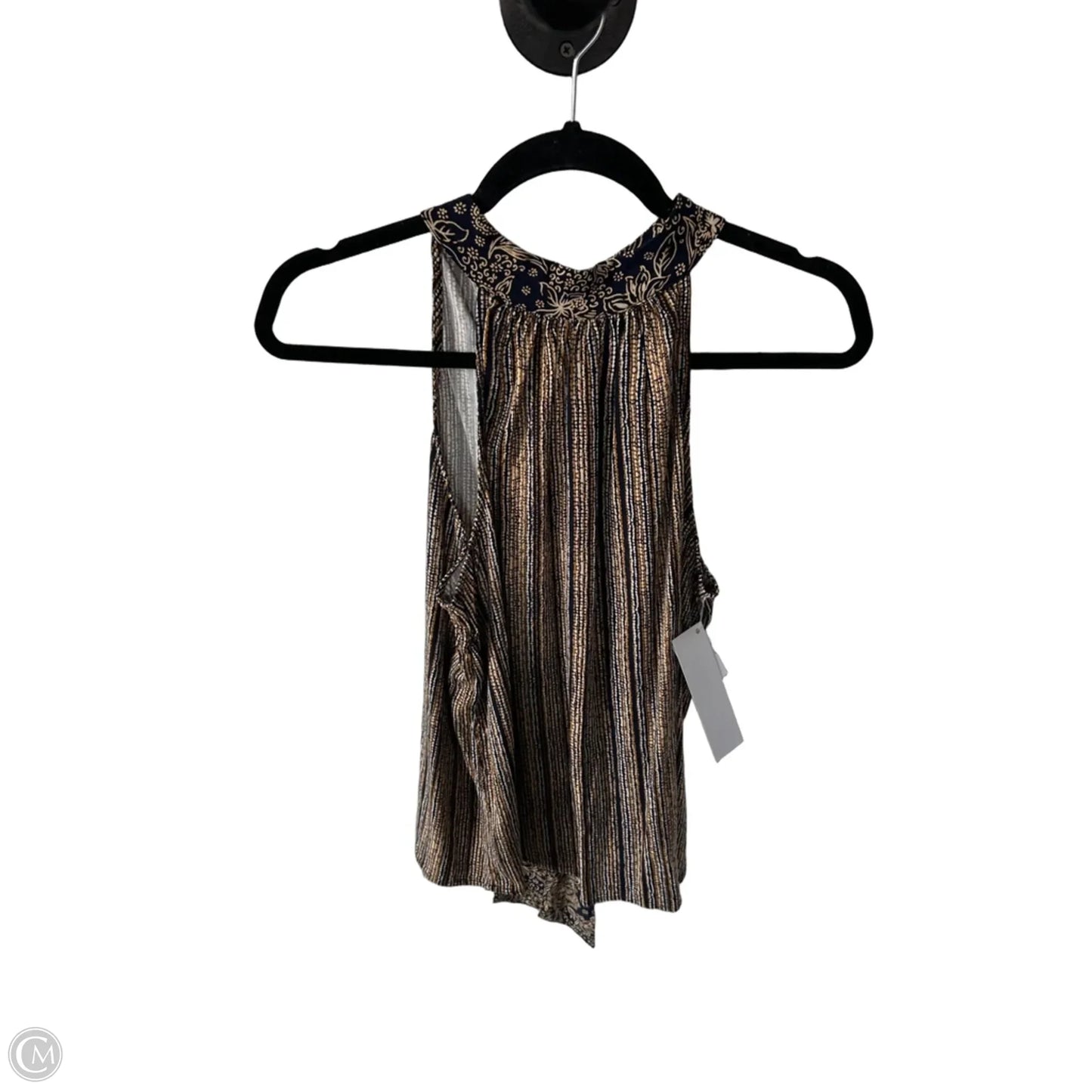 Top Sleeveless By Liverpool In Blue & Brown, Size: S