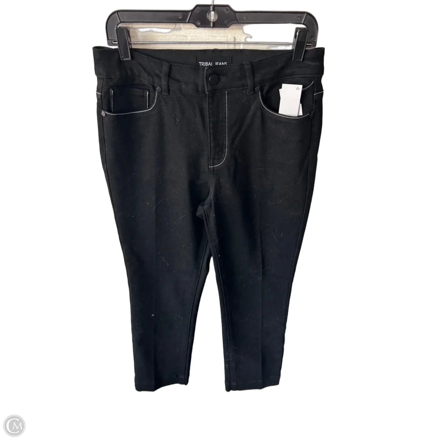 Jeans Straight By Tribal In Black Denim, Size: 6
